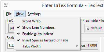 TexText view menu